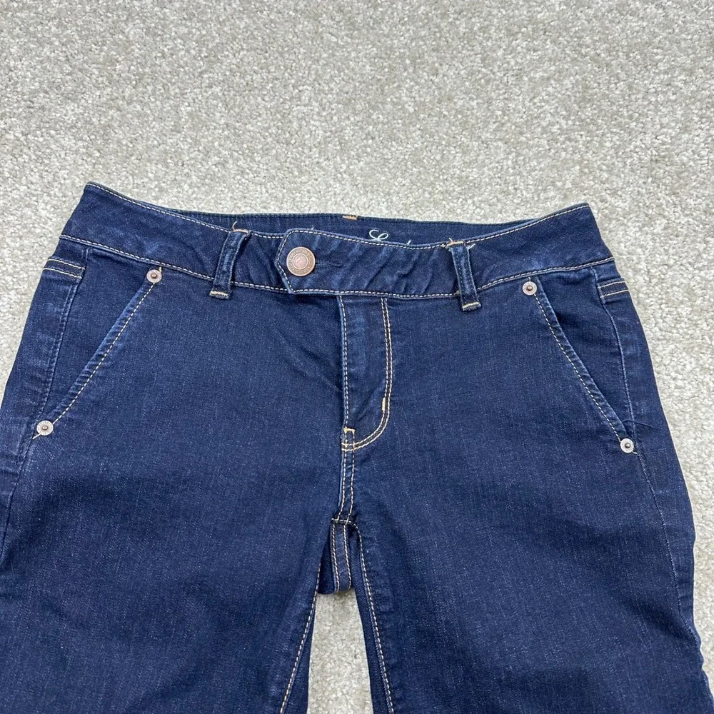 American Eagle Y2k Trouser Jeans Womens 6 Dark Wash Wide Leg Flare Denim Indigo